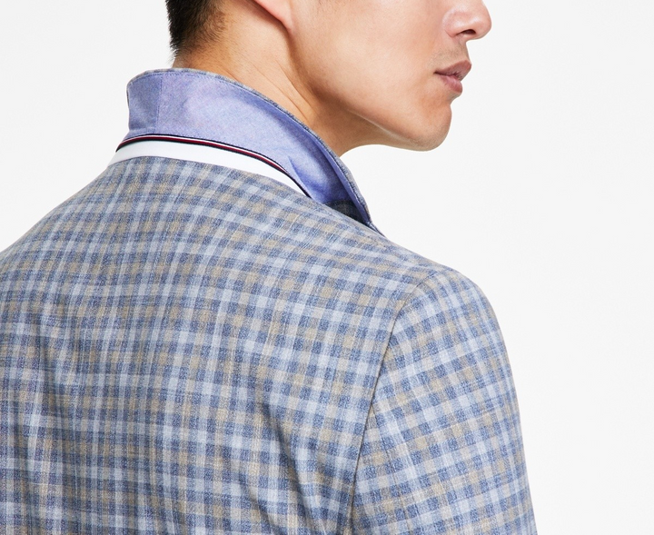 Tommy Hilfiger Men's Modern-Fit Windowpane Sport Coat MSRP $295