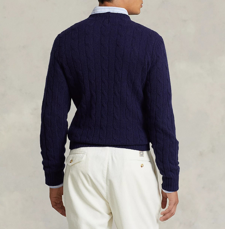 Polo Ralph Lauren Cashmere Cable Knit Crewneck Sweater MSRP $498