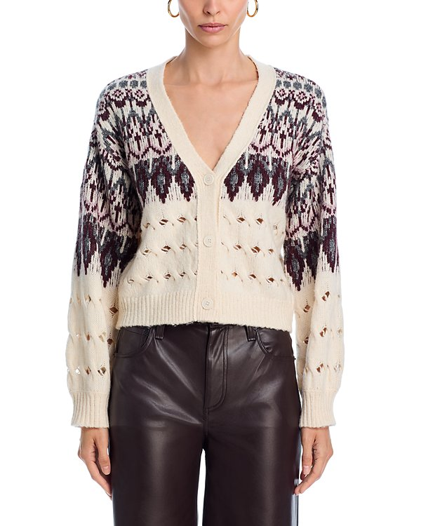 Steve Madden Women's Irisa Fair Isle Cardigan MSRP $99