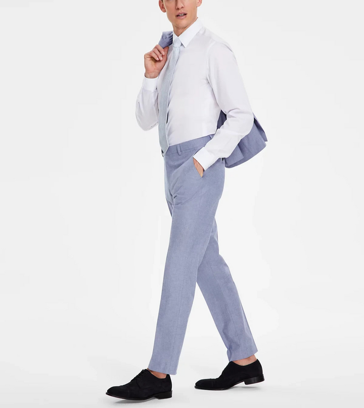 Tommy Hilfiger Modern-Fit TH Flex Stretch Chambray Suit Separate Pants MSRP $135