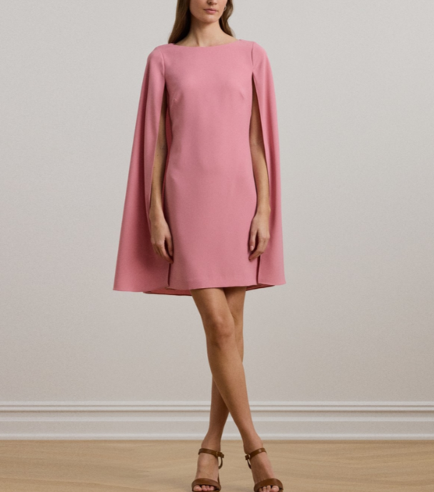 Lauren Ralph Lauren Georgette Cape Dress MSRP $195  DGFOutlet