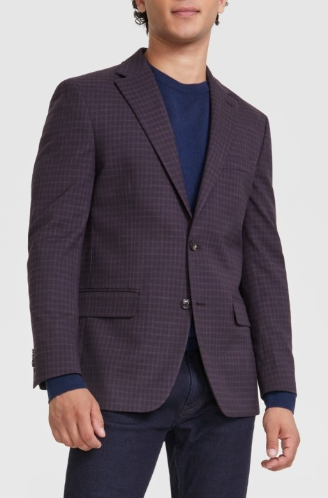 Tommy Hilfiger Men's Modern-Fit Check Sport Coat MSRP $295