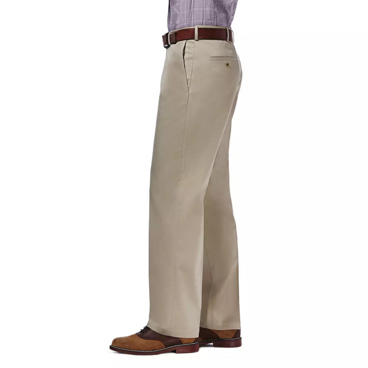 Haggar Men’s Premium No-Iron Khaki Stretch Classic-Fit Flat-Front MSRP $70