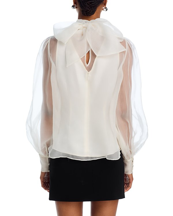 Cinq à Sept Reo Sheer Mock Neck Top MSRP $395