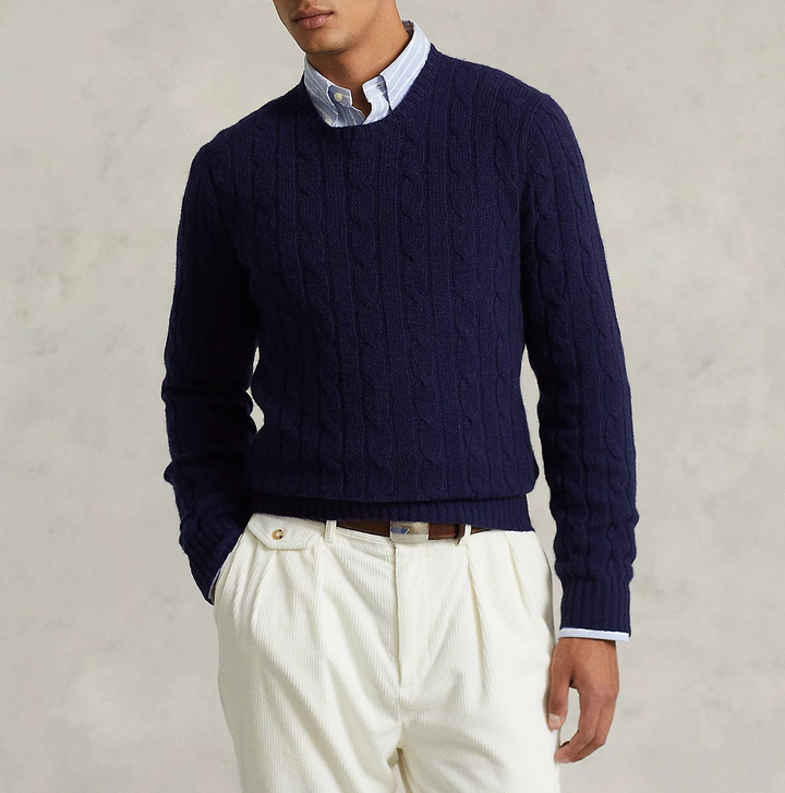 Polo Ralph Lauren Cashmere Cable Knit Crewneck Sweater MSRP $498