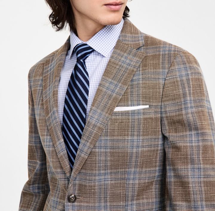Tommy Hilfiger Men's Modern-Fit Windowpane Plaid Sport Coat MSRP $295
