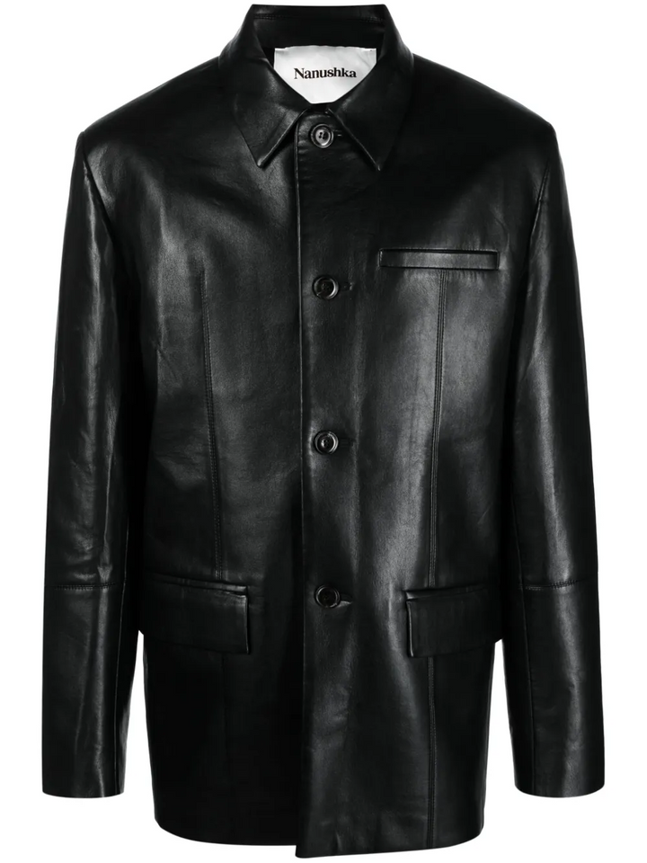 Nanushka Danick Leather Jacket MSRP $1075