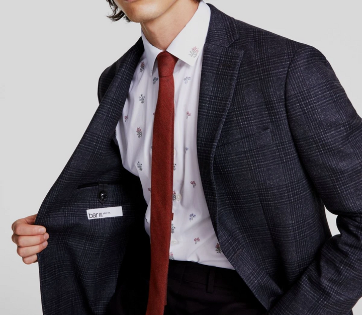 Bar III Men's Slim-Fit Knit Plaid Sport Coat MSRP $295