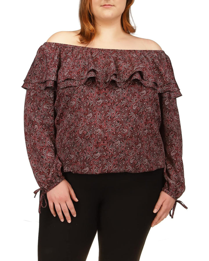 MICHAEL Michael Kors Pop Paisley Off-The-Shoulder Top