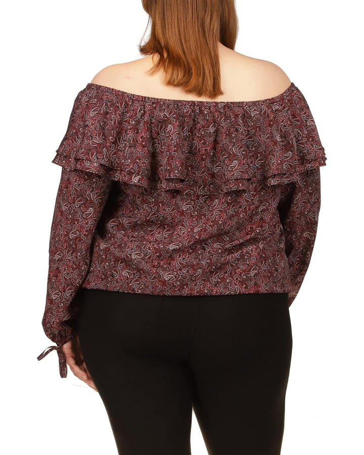 MICHAEL Michael Kors Pop Paisley Off-The-Shoulder Top