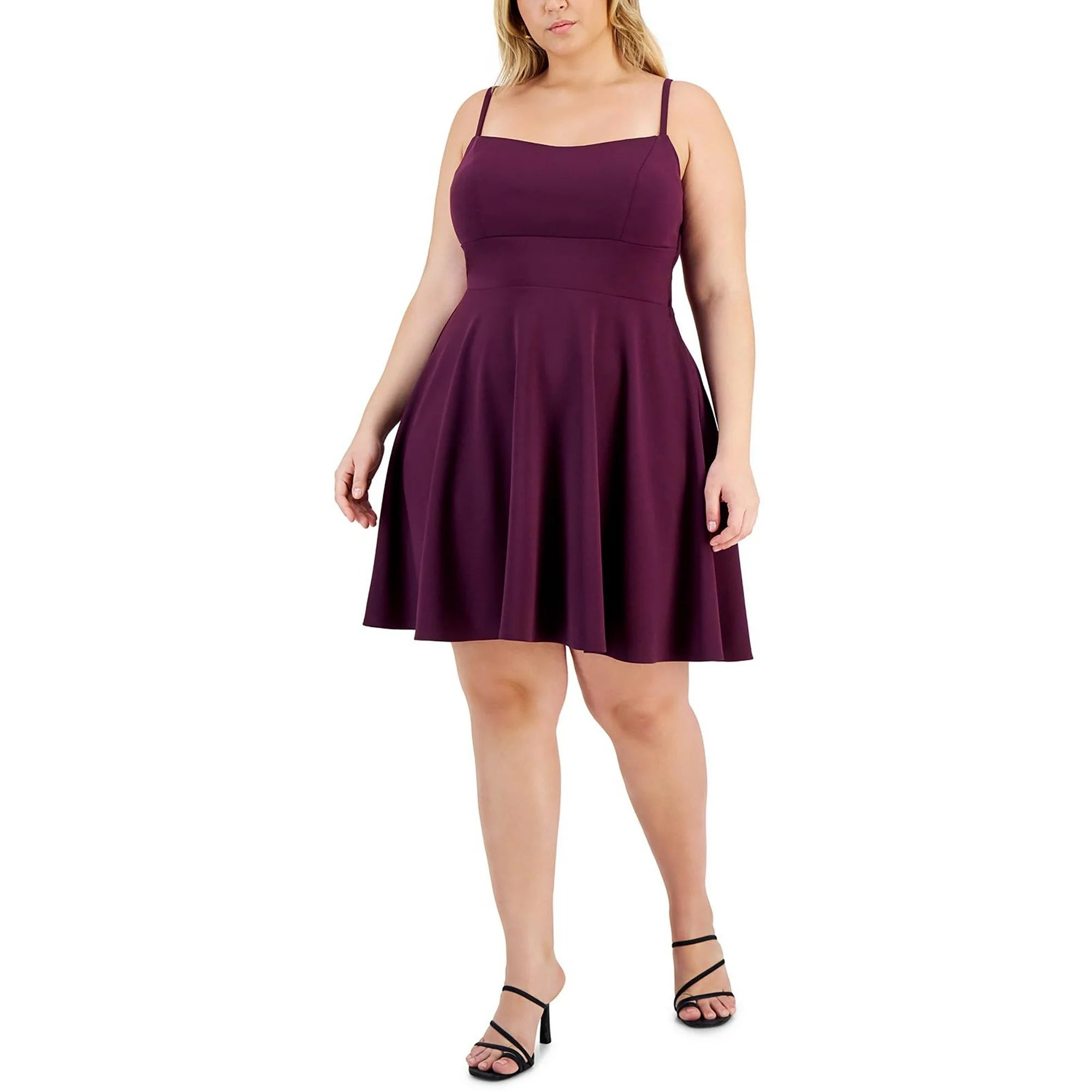 city studios plus size homecoming dress City Studios Lace-Back Skater Dress – DGFOutlet