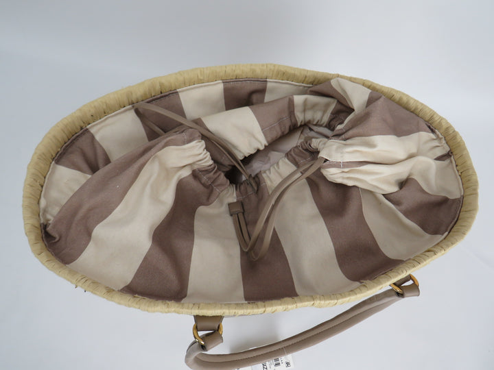 On 34th Isabellaa Straw Medium Drawstring Tote