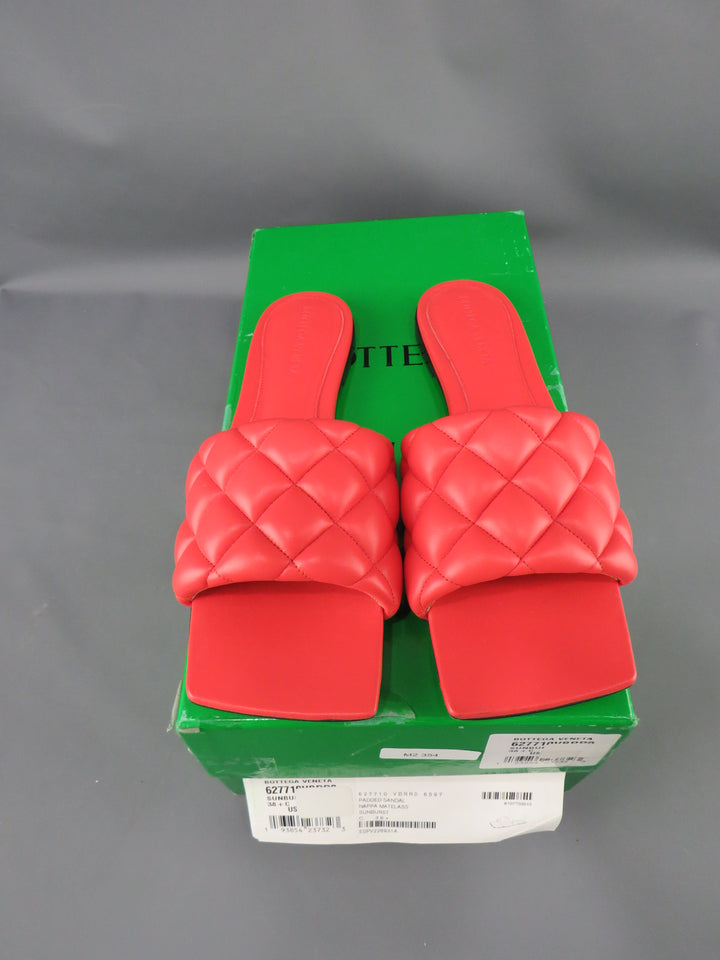 Bottega Veneta Women's Square Toe Quilted Slide Sandals