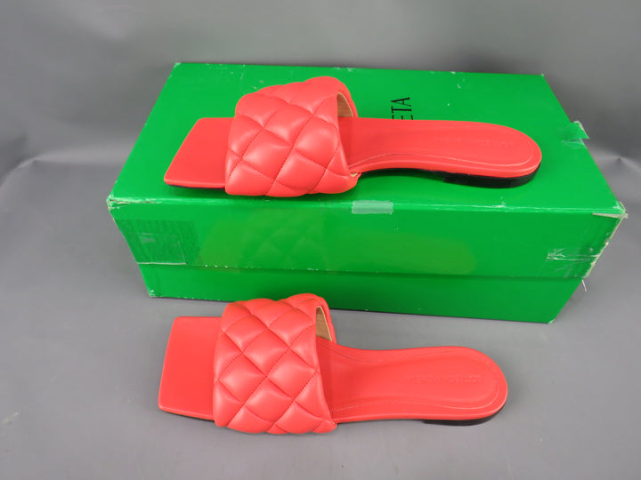 Bottega Veneta Women's Square Toe Quilted Slide Sandals