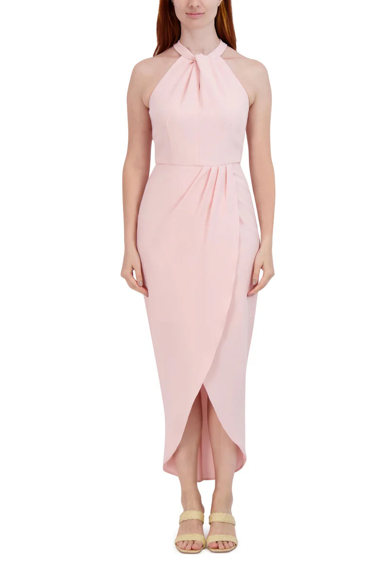 Julia Jordan Knot-Neck Tulip-Hem Midi Dress DGFOutlet Julia Jordan Knot-Neck Tulip-Hem Midi Dress DGFOutlet