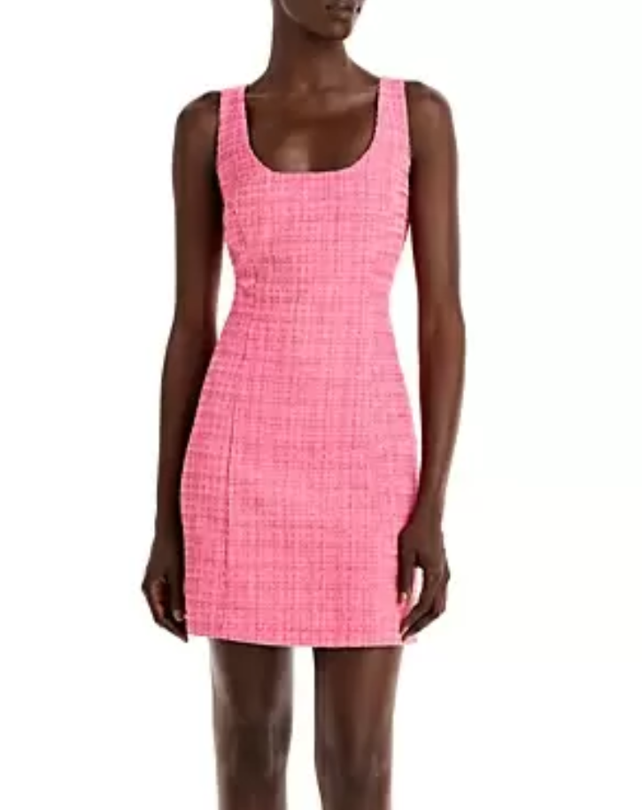 aqua boucle mini dress AQUA Bouclé Mini Sheath Dress