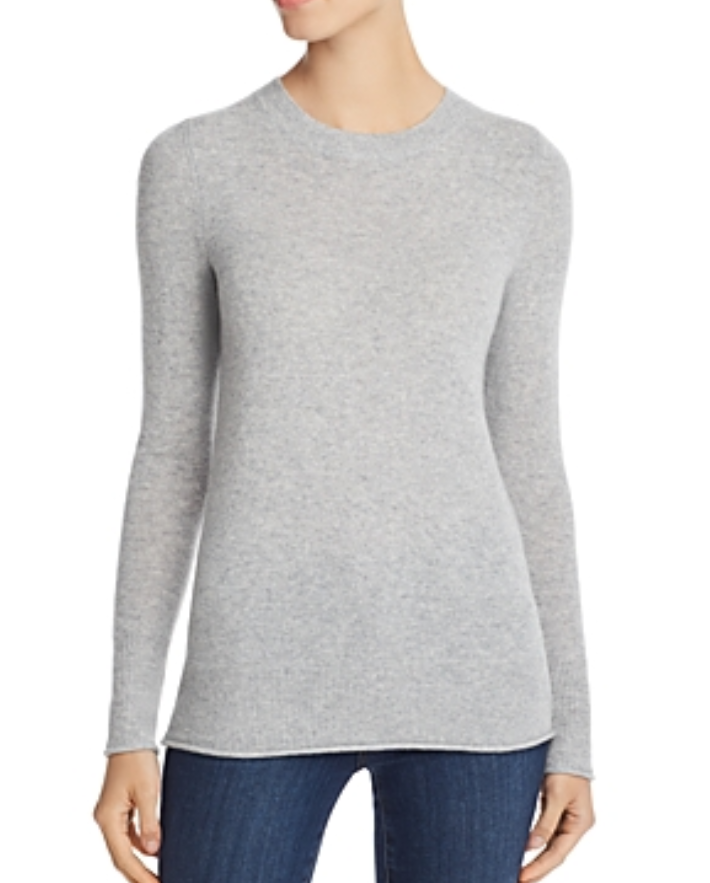 AQUA Cashmere Rolled Edge Cashmere Sweater DGFOutlet