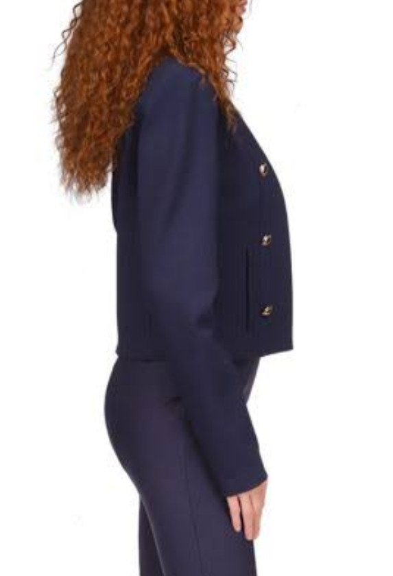 MICHAEL Michael Kors Band-Collar Cropped Jacket