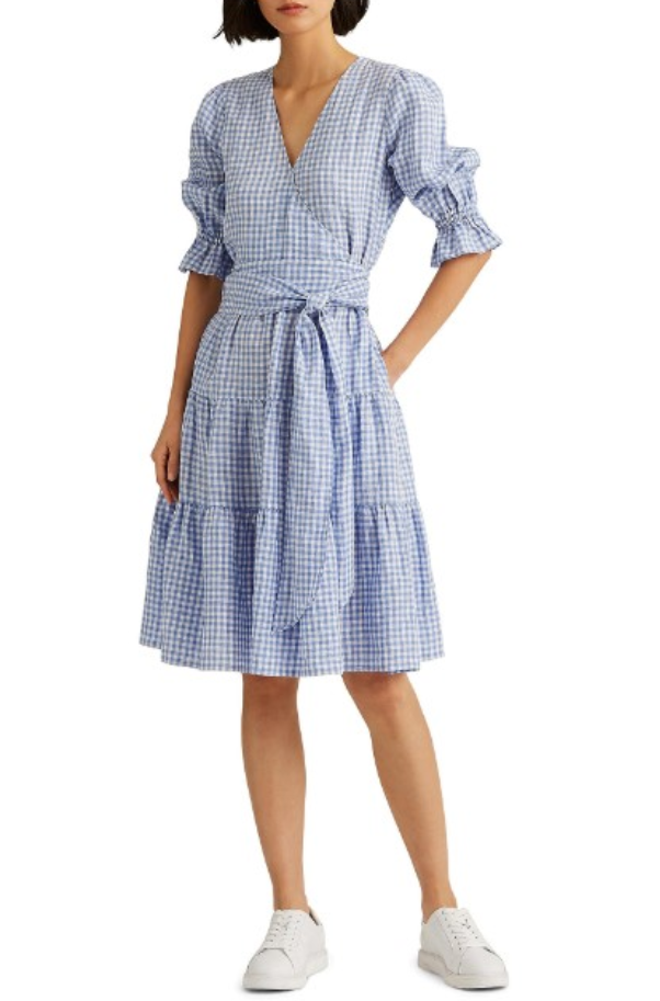Lauren Ralph Lauren Gingham Fit & Flare Dress DGFOutlet Lauren Ralph Lauren Gingham Fit & Flare Dress DGFOutlet