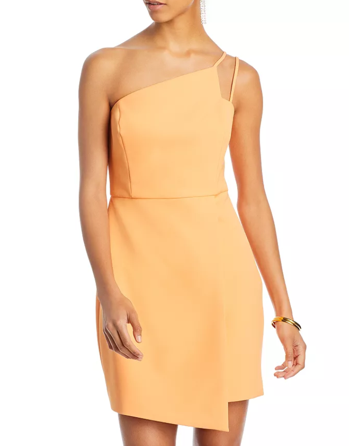 BCBGMAXAZRIA Asymmetric One Shoulder Mini Dress DGFOutlet BCBGMAXAZRIA Asymmetric One Shoulder Mini Dress DGFOutlet