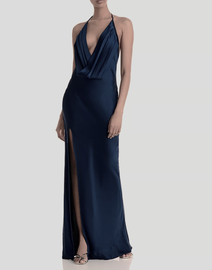 Ramy Brook Valentina Plunging Halter Gown – DGFOutlet