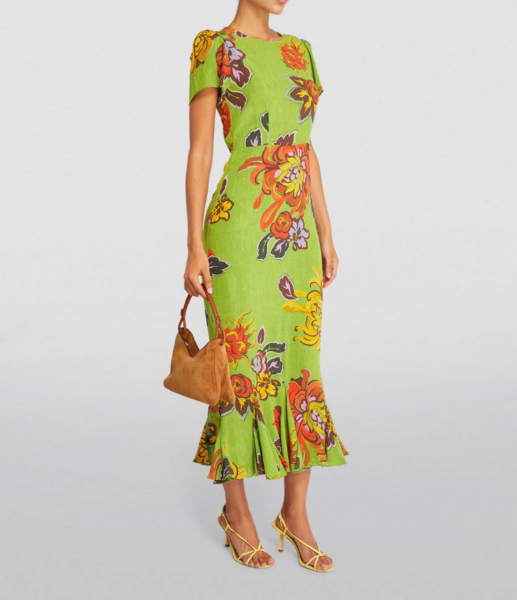green emerald velvet dress RHODE Lulani Midi Dress – DGFOutlet