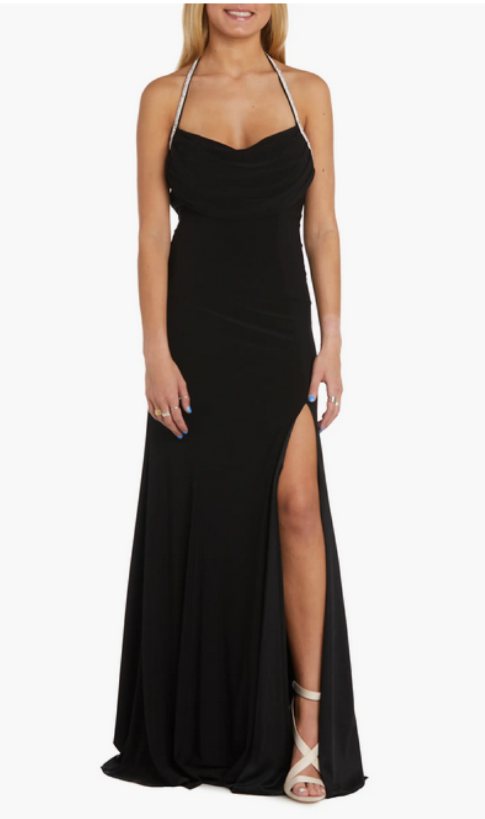 Morgan & Company Juniors' Embellished-Strap Jersey Gown DGFOutlet Morgan & Company Juniors' Embellished-Strap Jersey Gown DGFOutlet