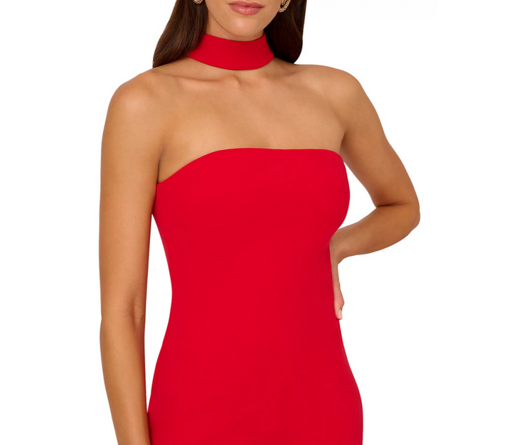 Liv Foster Bonded Crepe Strapless Gown