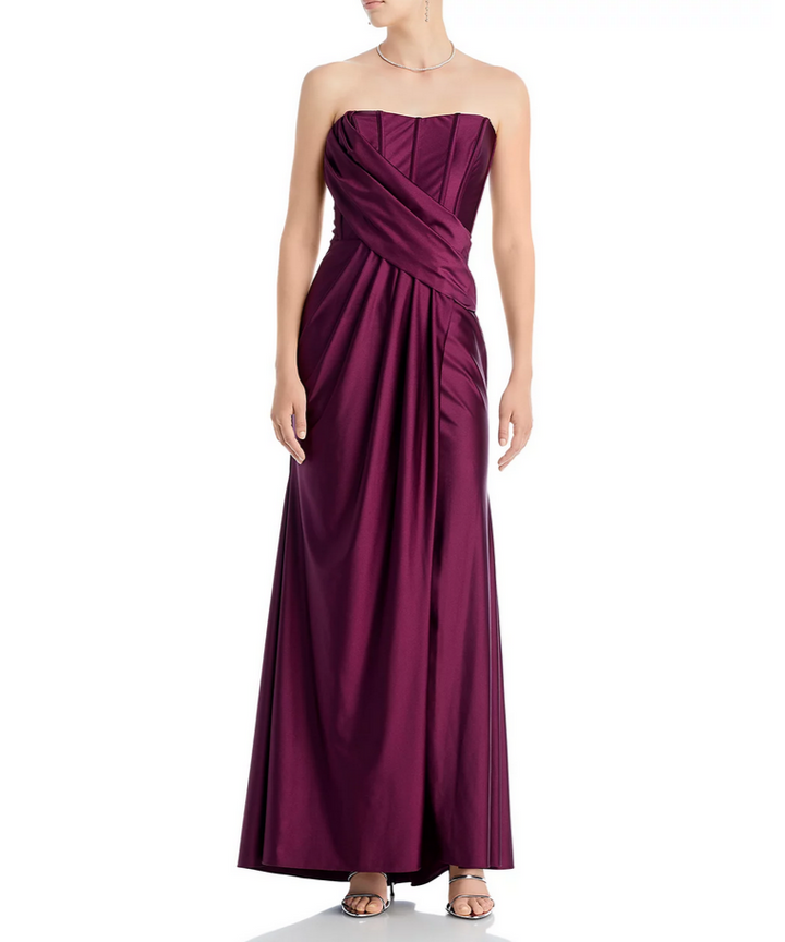AQUA Wrapped Corset Gown