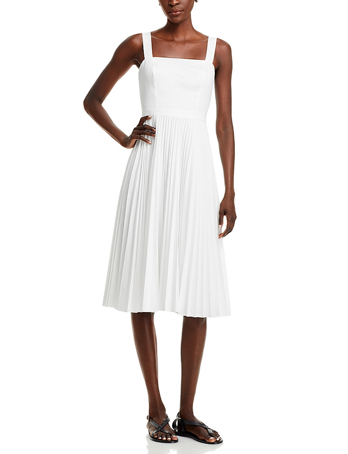 open lace back dress Theory Women's Sleeveless Pleated Volume Dress, Black, 0 at Amazon Women's  Clothing store main image 0