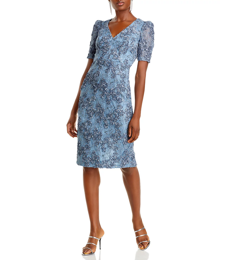 white christmas dresses Aqua Womens Midi Sequined Cocktail and Party Dress Blue 0