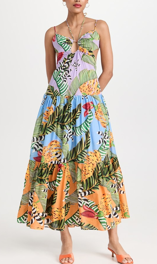 Farm Rio Cotton Mixed Print Maxi Dress – DGFOutlet