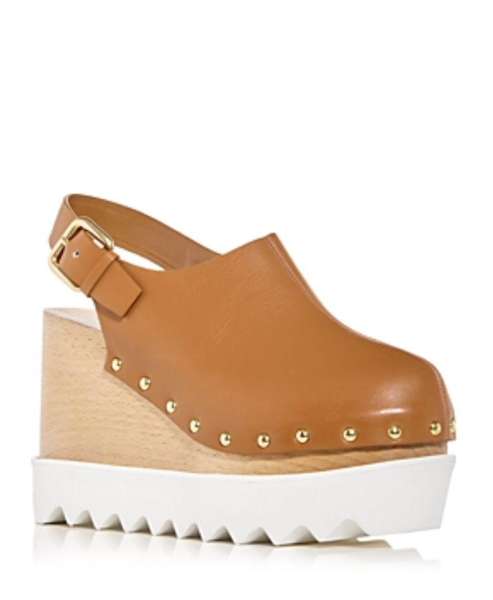 Stella McCartney Women's Elyse Slingback Platform Wedge Clogs