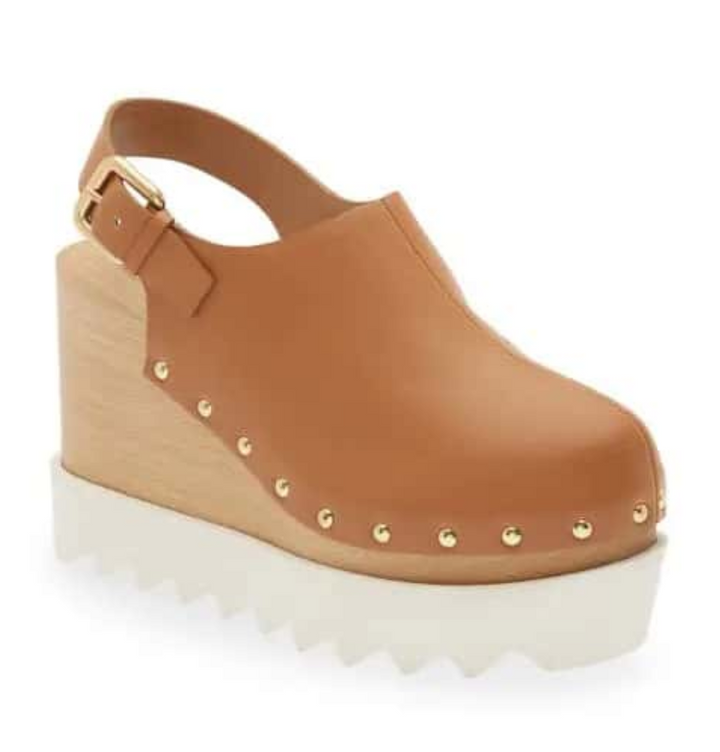 Stella McCartney Women's Elyse Slingback Platform Wedge Clogs