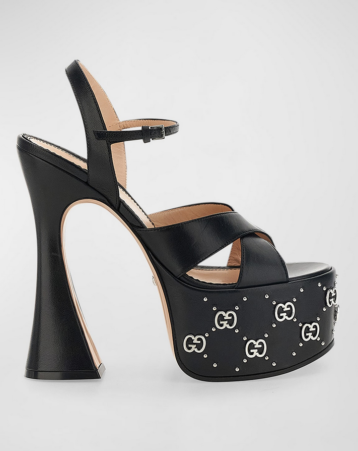 GUCCI Janaya Leather GG Stud Platform Sandals – DGFOutlet