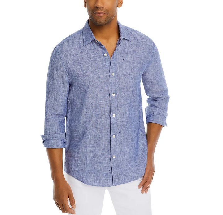 The Men Store Linen Chambray Button Down Shirt