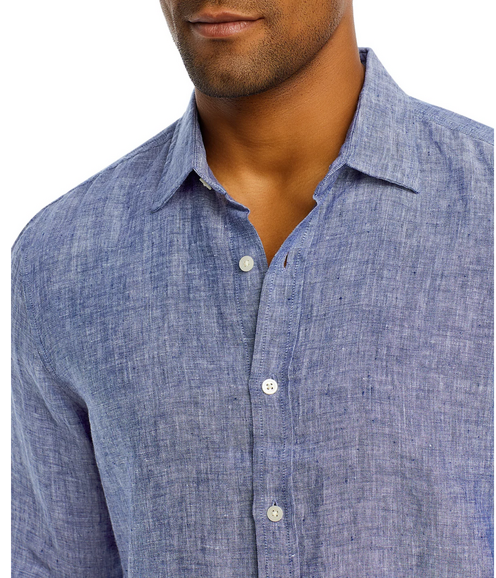 The Men Store Linen Chambray Button Down Shirt