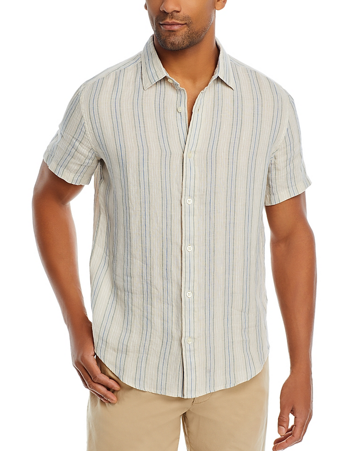 The Men Store Linen Short Sleeve Button Down Shirt