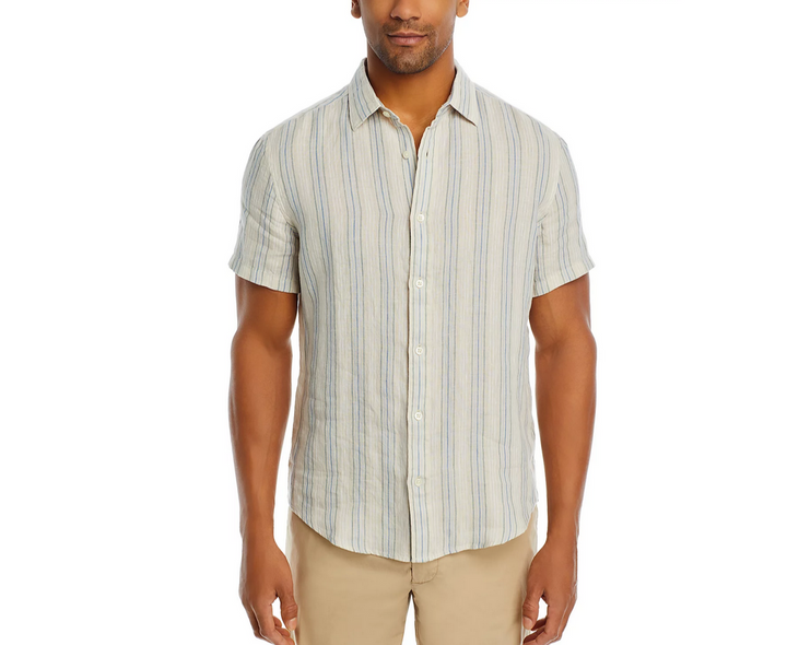 The Men Store Linen Short Sleeve Button Down Shirt