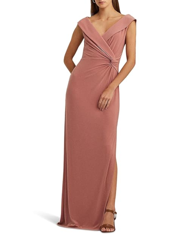 ralph lauren off shoulder dress LAUREN RALPH LAUREN Jersey Off-the-Shoulder Side-Slit Column Gown –  DGFOutlet