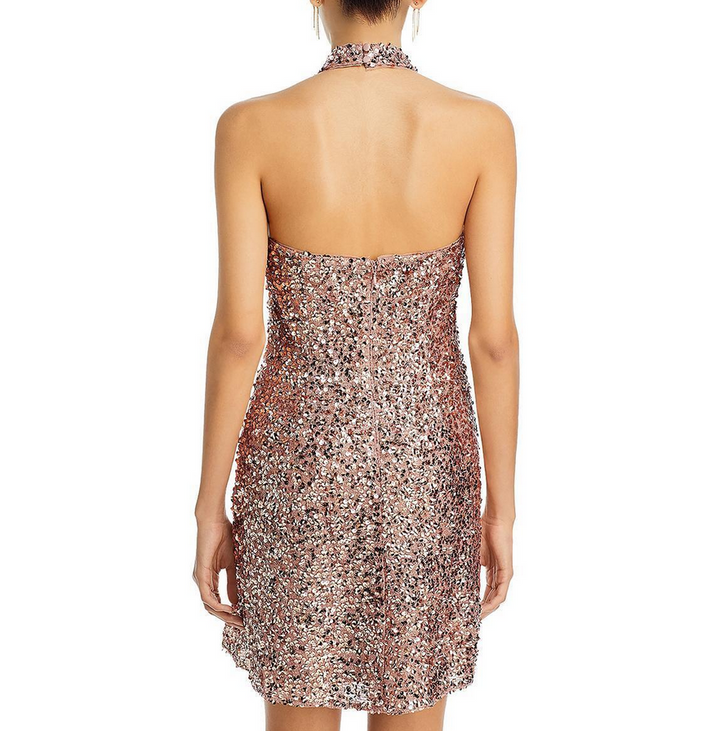 Liv Foster Sequin Halter Mini Dress