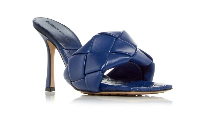 Bottega Veneta Women's Lido Woven High Heel Slide Sandals