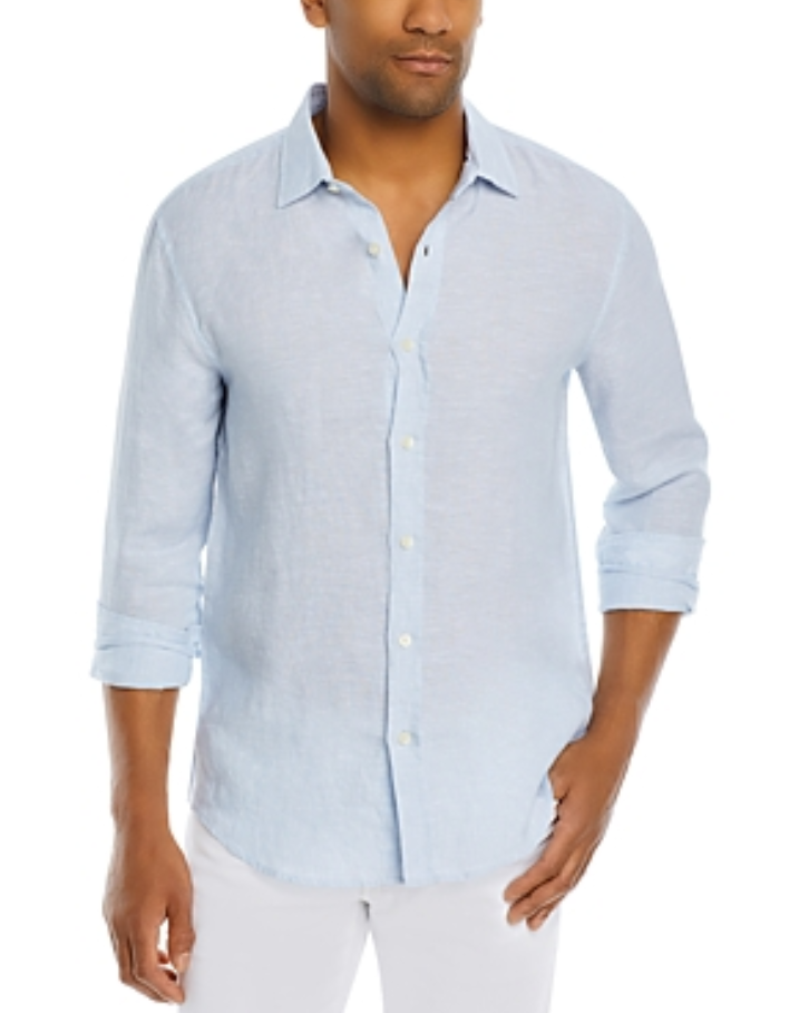 The Men Store Linen Chambray Button Down Shirt