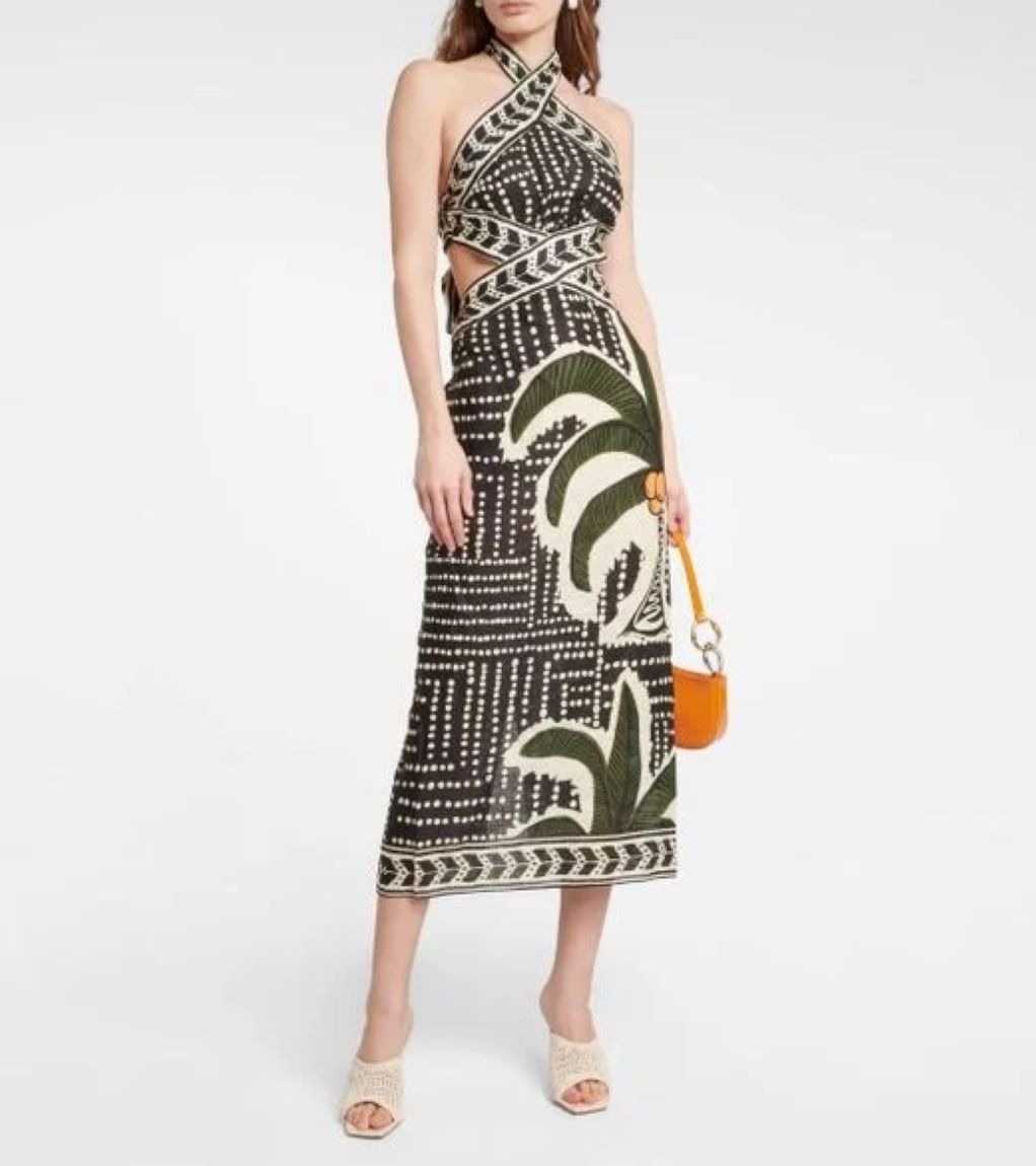 JOHANNA ORTIZ Heart Of The Jungle Printed Linen Midi Dress – DGFOutlet