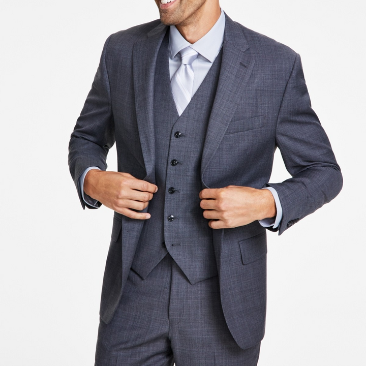 Michael Kors Men's Classic-Fit Wool-Blend Stretch Solid Suit Jacket MSRP $450