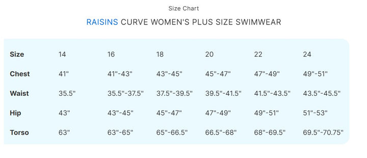 Raisins Curve Plus Size Aviva Tankini Top
