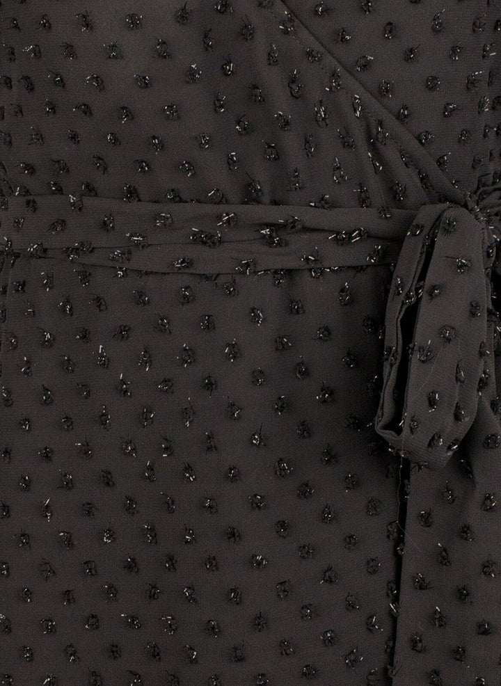 MICHAEL KORS Swiss Dot Wrap Mini Dress