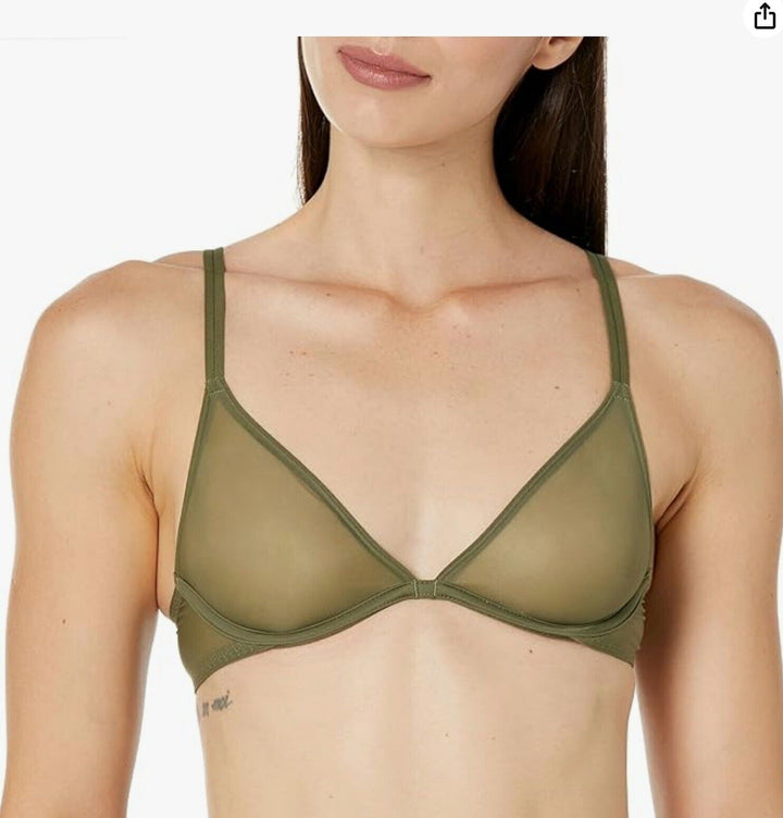 Calvin Klein Sheer Marquisette Unlined Plunge Bra