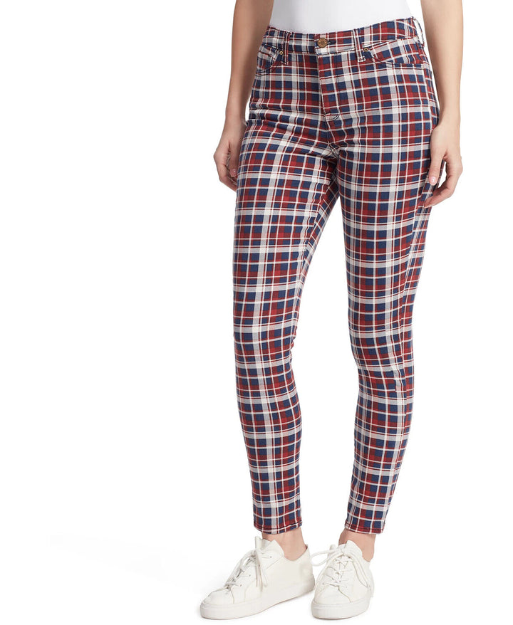 WILLIAM RAST High-Rise Plaid Skinny Jeans