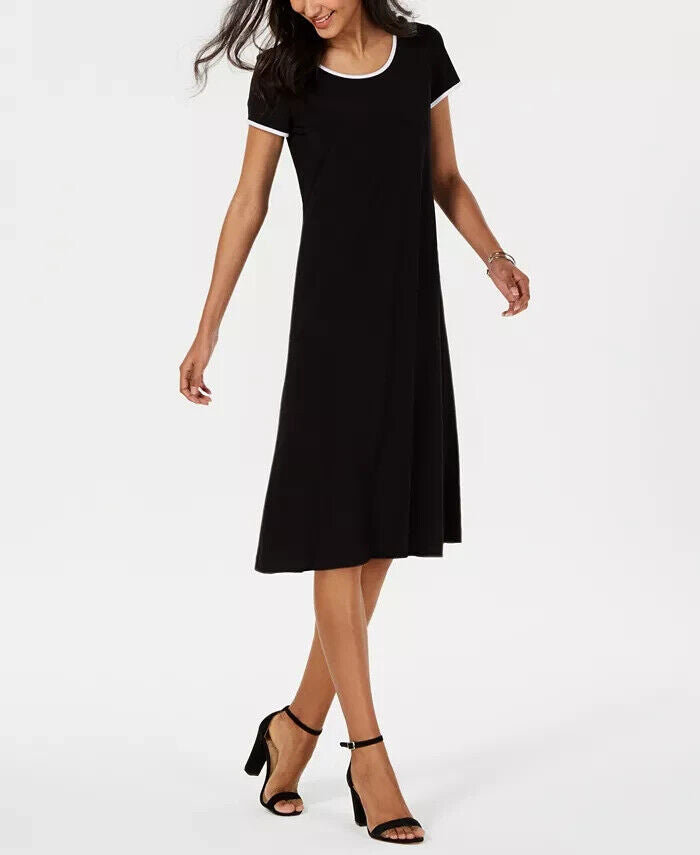 MSK Petite Piped Shirt Dress MSRP $59 Size PS # 10A 1976 NEW